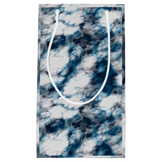 Blauer Marmor Kleine Geschenktüte (Vorderseite)