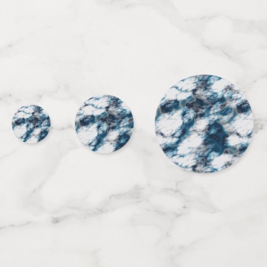 Blauer Marmor Konfetti (Vorderseiten)