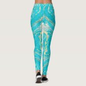 Blauer Marmor Leggings (Rückseite)