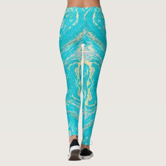 Blauer Marmor Leggings (Rückseite)