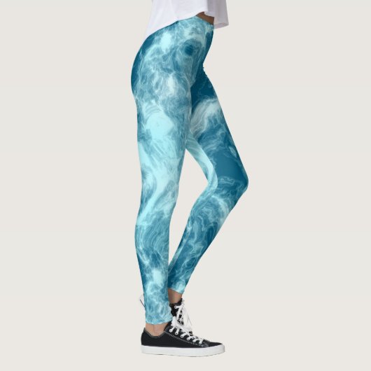 Blauer Marmor Leggings (Rechts)