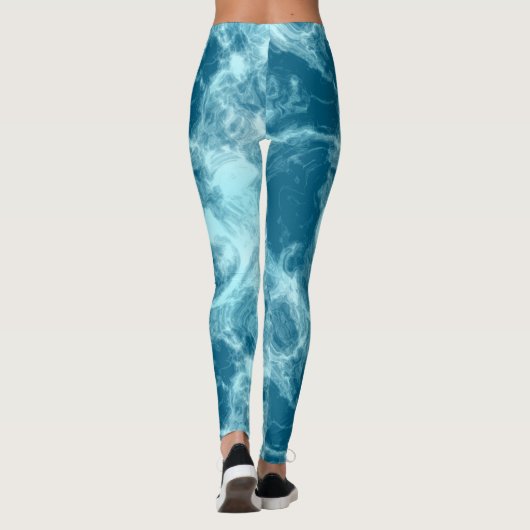 Blauer Marmor Leggings (Rückseite)