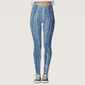 Blauer Marmor Leggings (Vorderseite)