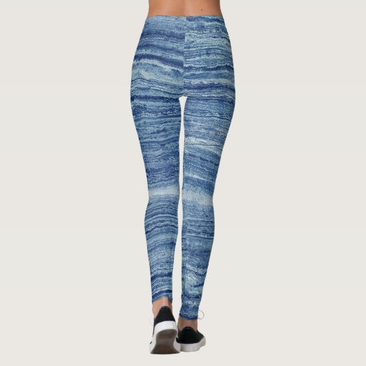 Blauer Marmor Leggings (Rückseite)
