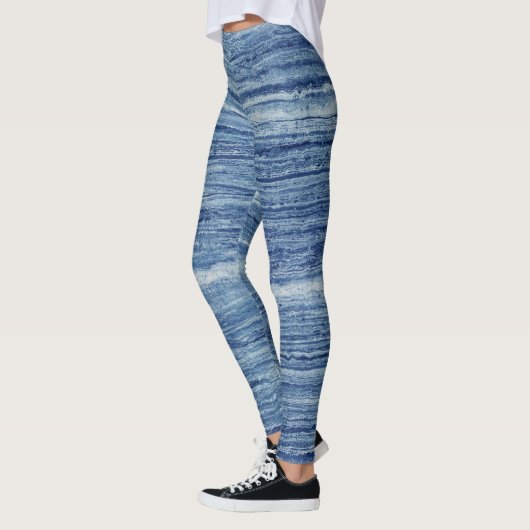 Blauer Marmor Leggings (Links)