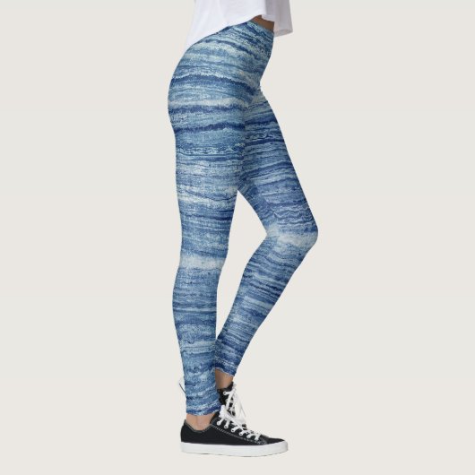 Blauer Marmor Leggings (Rechts)