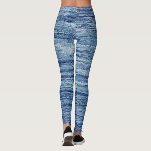 Blauer Marmor Leggings (Rückseite)