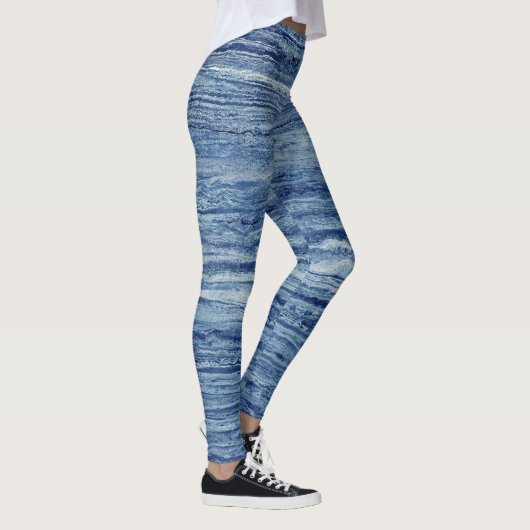 Blauer Marmor Leggings (Rechts)