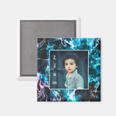 Blauer Marmor Magnet (Vorderseite/Rückseite)