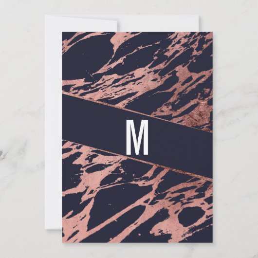 Blauer Marmor-Marmor-Diagonal-Süße 16 Einladung (Rückseite)