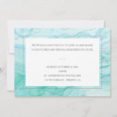 Blauer Marmor mit Foto-Feier des Lebens Einladung (Rückseite)