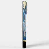 Blauer Marmor mit goldenen Akzenten Case-Mate iPhone Hülle (Rückseite / Rechts)