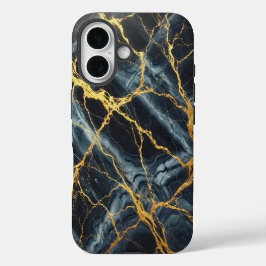 Blauer Marmor mit goldenen Venen Case-Mate iPhone Hülle (Rückseite)