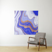 Blauer Marmor mit goldener Textur Wandteppich (Beispiel (Horizontal))