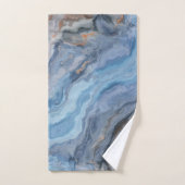 Blauer Marmor mit Hübscher goldschwarzer Dekoratio Badhandtuch Set (Handtuch)