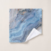 Blauer Marmor mit Hübscher goldschwarzer Dekoratio Badhandtuch Set (Waschlappen)