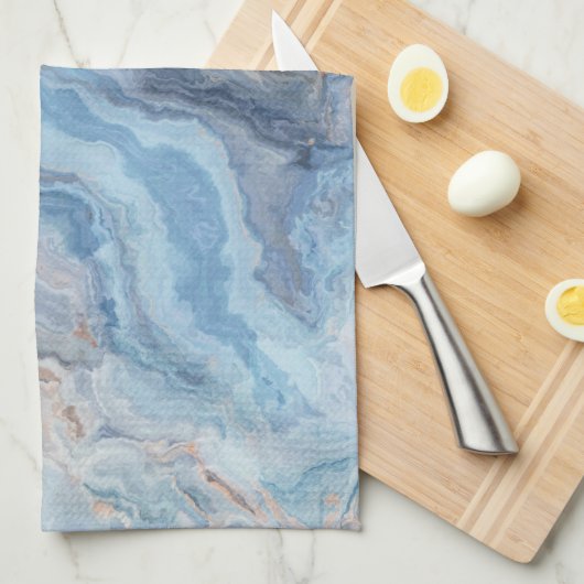 Blauer Marmor mit Hübscher goldschwarzer Dekoratio Geschirrtuch (Viertel Falte)