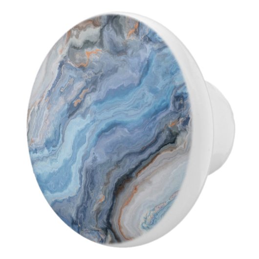 Blauer Marmor mit Hübscher goldschwarzer Dekoratio Keramikknauf (Rechts)