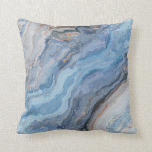 Blauer Marmor mit Hübscher goldschwarzer Dekoratio Kissen