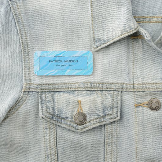 Blauer Marmor mit Rahmen Namensschild (Beispiel)