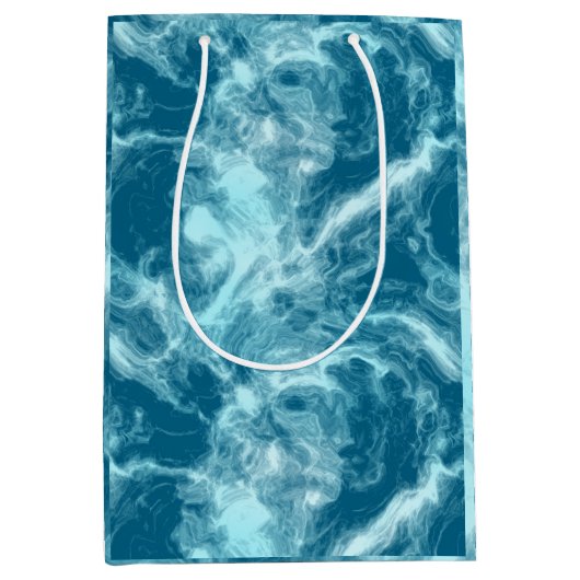 Blauer Marmor Mittlere Geschenktüte (Vorderseite)