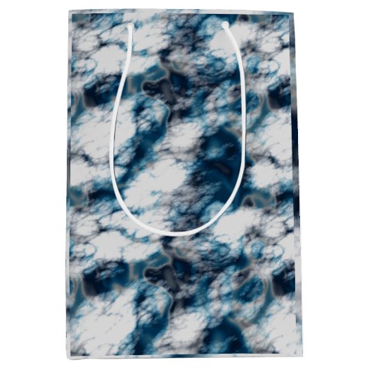 Blauer Marmor Mittlere Geschenktüte (Vorderseite)