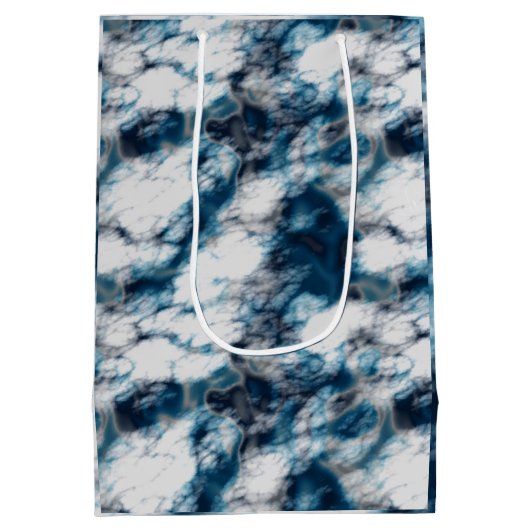 Blauer Marmor Mittlere Geschenktüte (Rückseite)