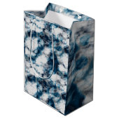 Blauer Marmor Mittlere Geschenktüte (Rückseite Schrägansicht)
