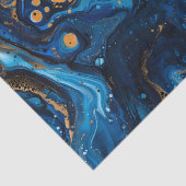 Blauer Marmor Paint Pour Jewel Textur Seidenpapier (Detail)