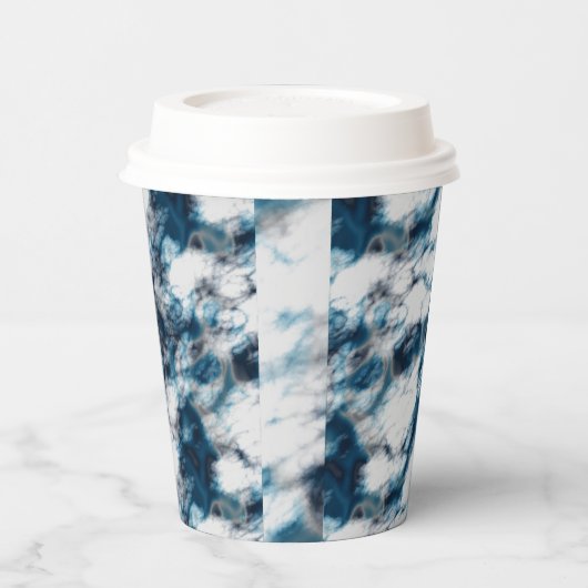 Blauer Marmor Pappbecher (Links)