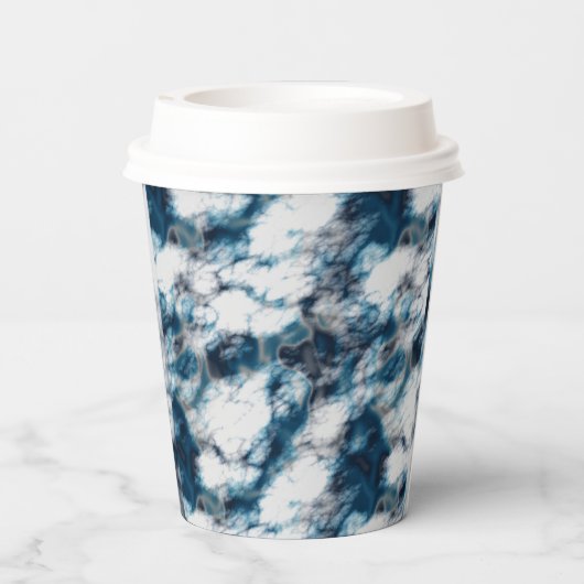 Blauer Marmor Pappbecher (Rückseite)