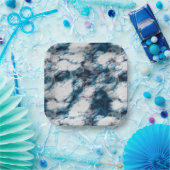 Blauer Marmor Pappteller (Party)