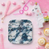 Blauer Marmor Pappteller (Party)