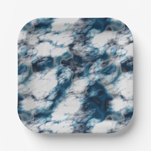 Blauer Marmor Pappteller (Vorderseite)