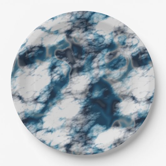 Blauer Marmor Pappteller (Vorderseite)