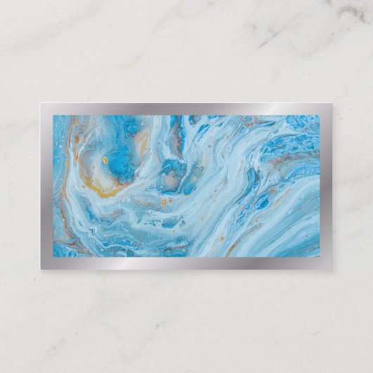 Blauer Marmor | QR Code Business Card Visitenkarte (Rückseite)