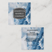 Blauer Marmor Quadratische Visitenkarte (Vorne/Hinten)