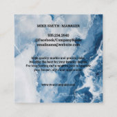 Blauer Marmor Quadratische Visitenkarte (Rückseite)