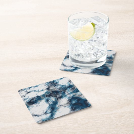 Blauer Marmor Rechteckiger Pappuntersetzer (Vor Ort)