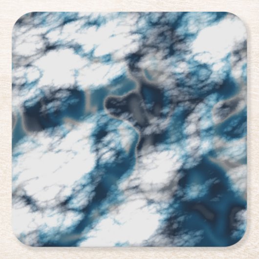 Blauer Marmor Rechteckiger Pappuntersetzer (Vorderseite)