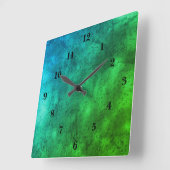 Blauer Marmor, Regenbogenart Quadratische Wanduhr (Winkel)