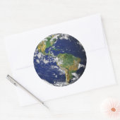 Blauer Marmor Runder Aufkleber (Umschlag)