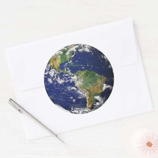 Blauer Marmor Runder Aufkleber (Umschlag)