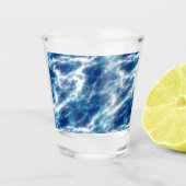 Blauer Marmor Schnapsglas (Vorderseite)
