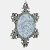Blauer Marmor Schneeflocken Zinn-Ornament (Links)