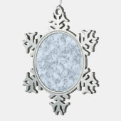 Blauer Marmor Schneeflocken Zinn-Ornament (Rechts)