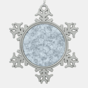 Blauer Marmor Schneeflocken Zinn-Ornament