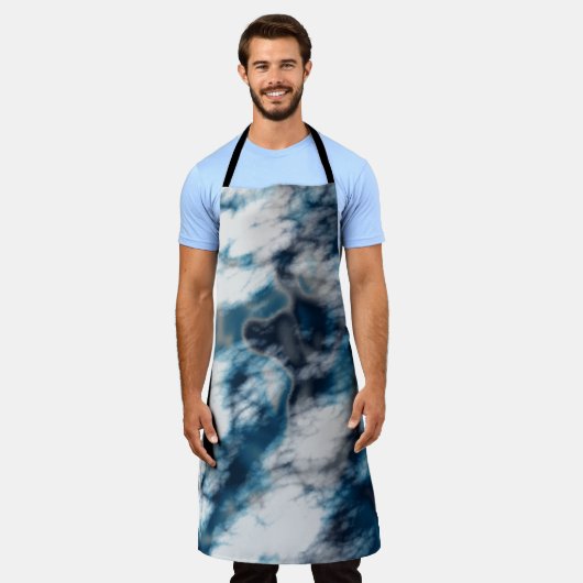 Blauer Marmor Schürze (Getragen)