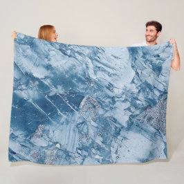 Blauer Marmor und Glitzer Fleecedecke