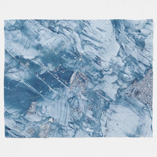 Blauer Marmor und Glitzer Fleecedecke (Vorderseite (Horizontal))